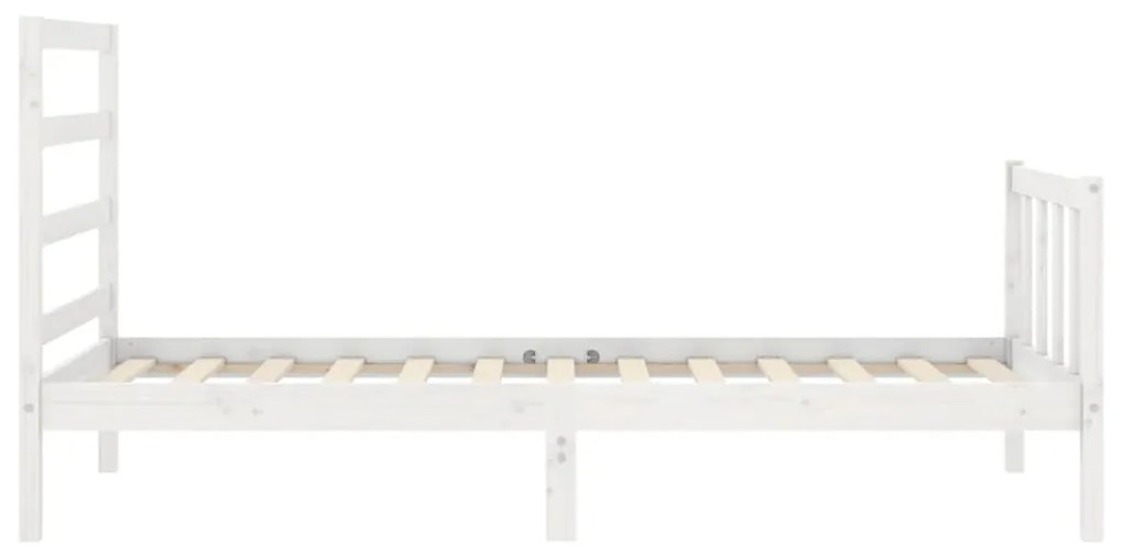 Giroletto con Testiera Bianco Small Single Legno Massello