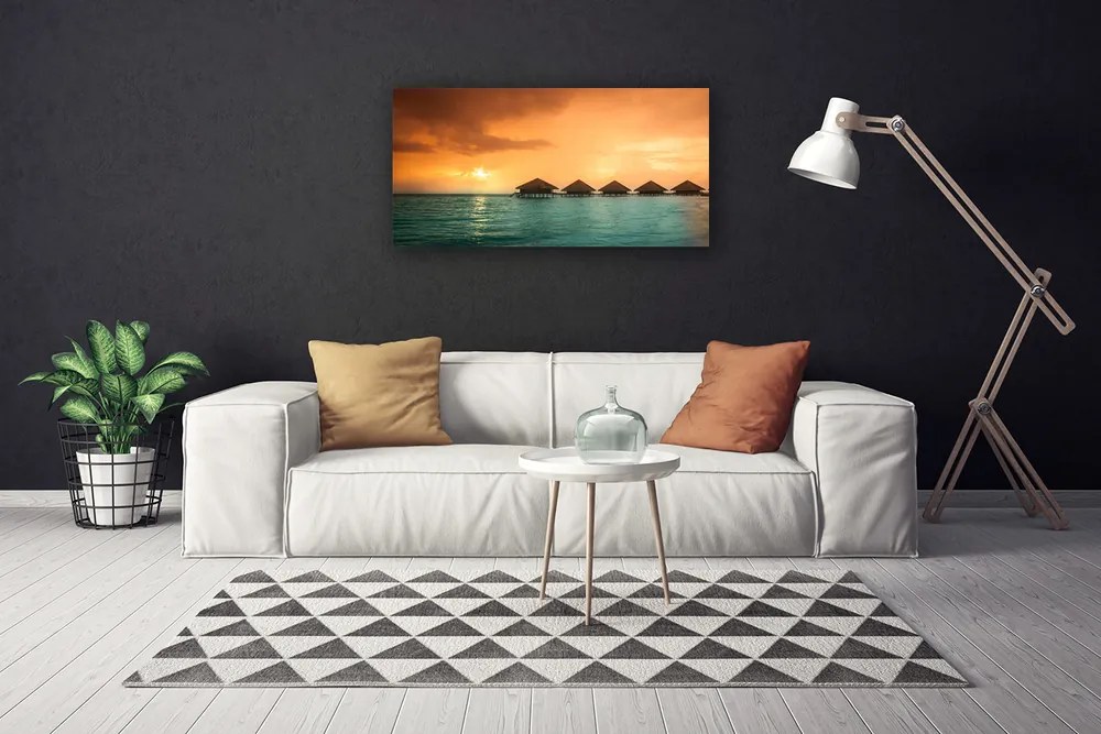 Foto quadro su tela Mare, sole, paesaggio 100x50 cm