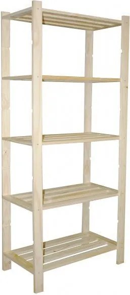 Scaffale 5 ripiani a doghe 70x30x170 cm in Legno di Pino Naturale...