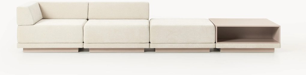 Divano componibile 4 posti con tavolino e poggiapiedi Colin