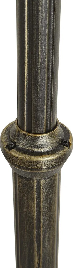 Lanterna da esterno classica nera con oro 200 cm 3 luci IP44 - Daphne