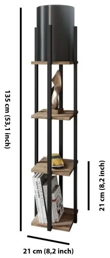 Lampada da terra con ripiani NORA 1xE27/40W/230V nero/marrone