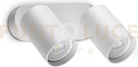 Dynamite faretto bianco orientabile 2 luci attacco gu10 16,5cm lamp...