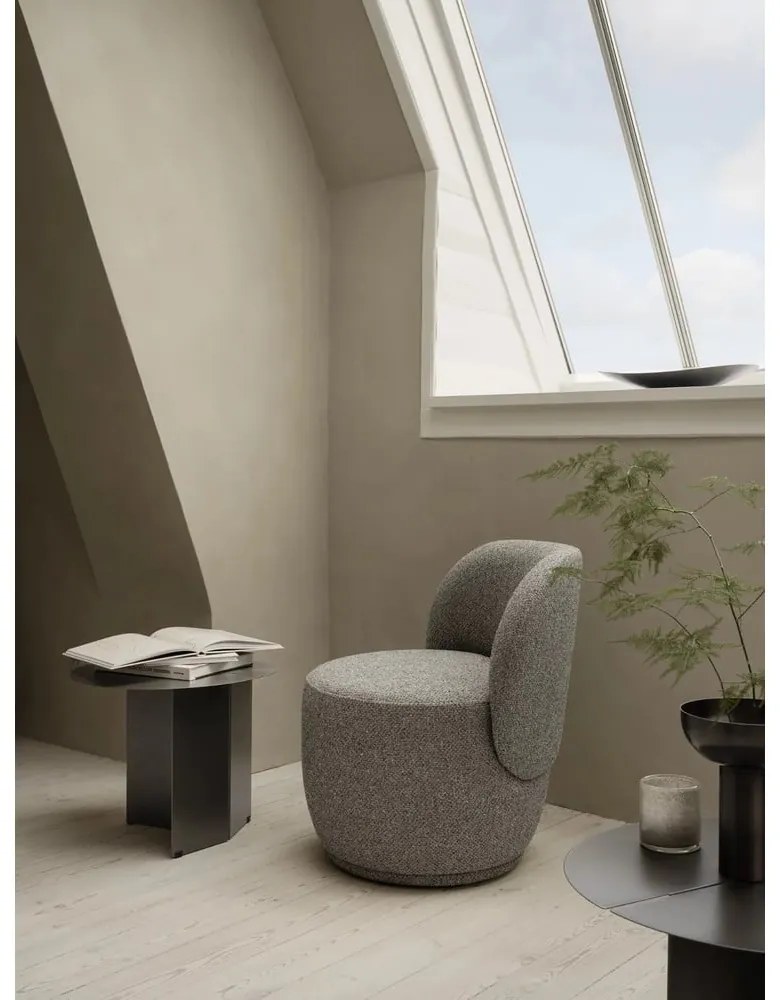 Poltrona grigia in tessuto bouclé Kuon - Blomus