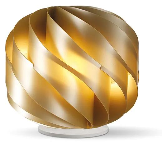 Lampada Da Tavolo Moderna Globe 1 Luce In Polilux Oro Con Base D40 Made In Italy