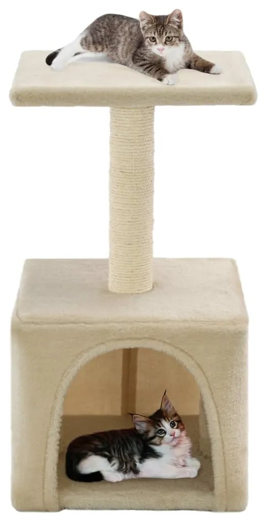 Albero Per Gatti Con Tiragraffi İn Sisal 55 Cm Beige /