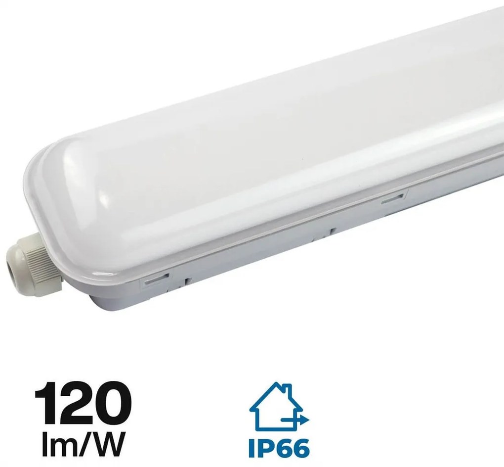 Plafoniera LED Stagna 120cm 36W 4.300lm (120lm/W) con driver Osram