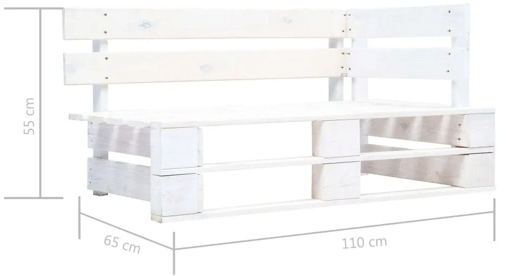 Divano angolare da giardino pallet legno pino impregnato bianco