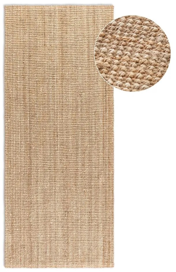 Passatoia di colore naturale in iuta 80x200 cm Bouclé – Hanse Home