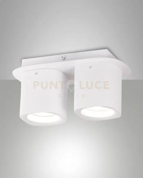 Smooth spot bianco 2 luci attacco gu10 ip20 in alluminio