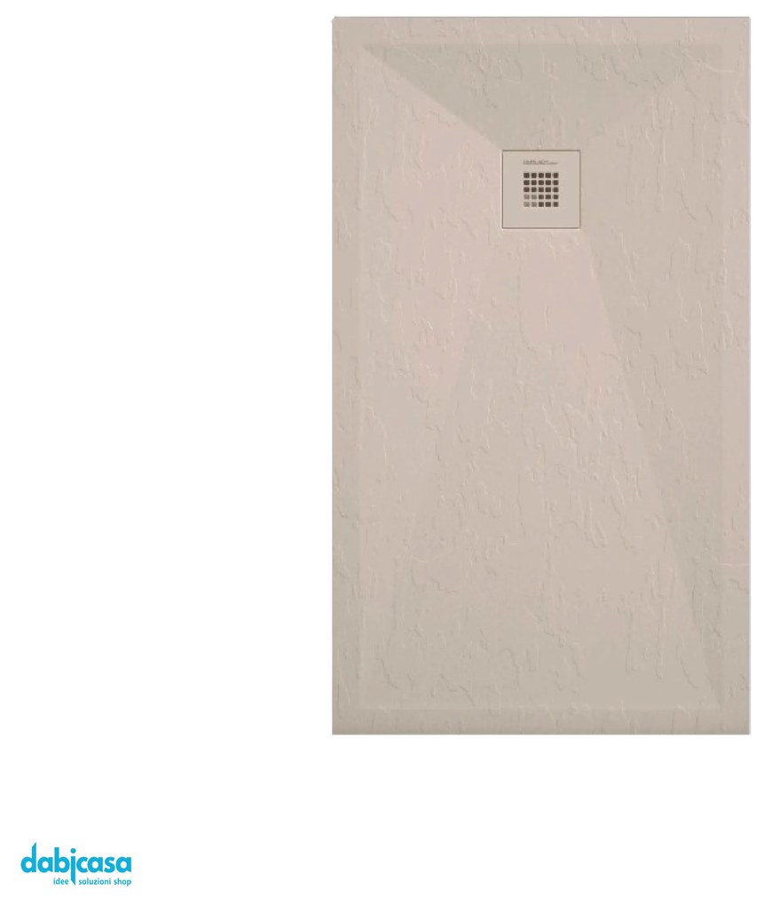 Duplach "Plus" Piatto Doccia Marmoresina Effetto Pietra Colore Crema 100x120 H 3