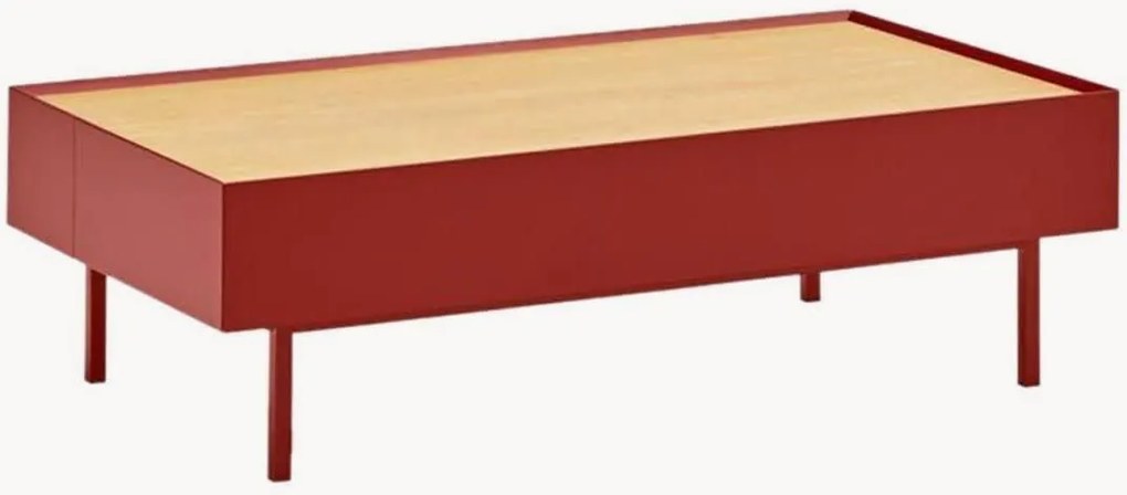 Tavolino da salotto con piano in legno di quercia Arista