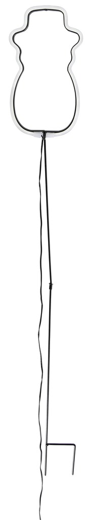 Faretto da terra natalizio al neon Pupazzo di neve bianco con LED, timer e IP44 - Fura