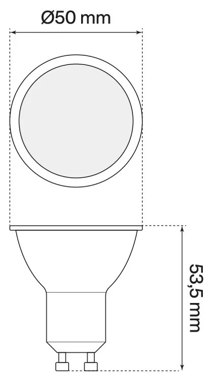 Lampada LED GU10 1.5W, Angolo 120° Colore Bianco Caldo 3.000K