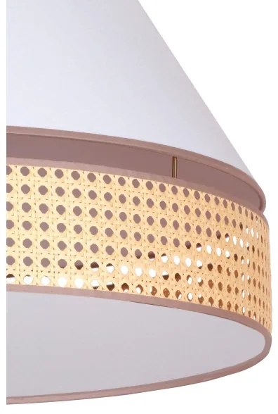 Duolla - Lampadario a sospensione con filo AVIGNON 1xE27/15W/230V diametro 50 cm bianco/rattan