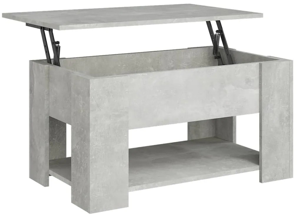 Tavolino da salotto grigio cemento 79x49x41cm legno multistrato