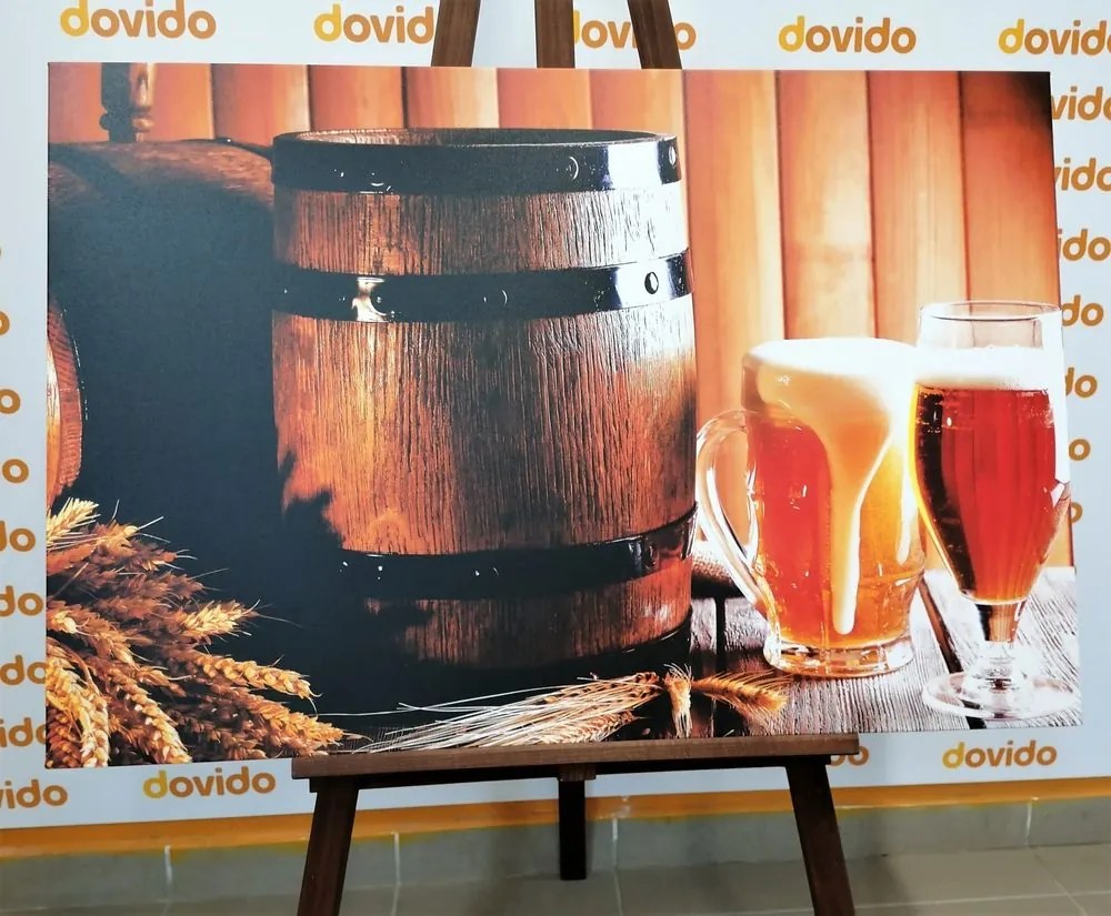 Stampa su tela – Birra con botte di birra