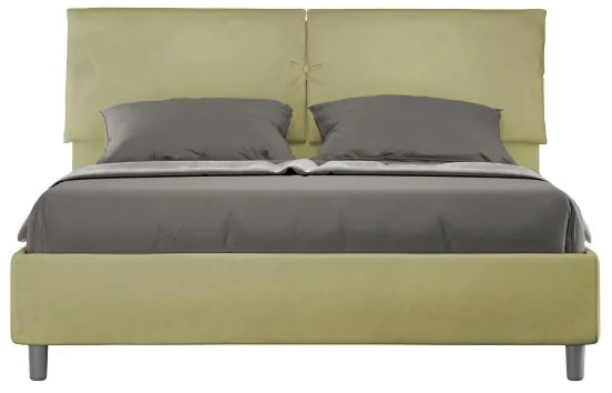 Letto matrimoniale e rete 160x190 in microfibra tč verde Mados