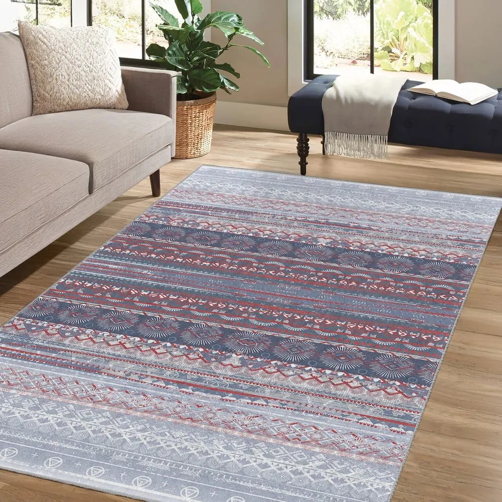 Tappeto viola/grigio lavabile 80x150 cm Vintage Stripe – Mila Home