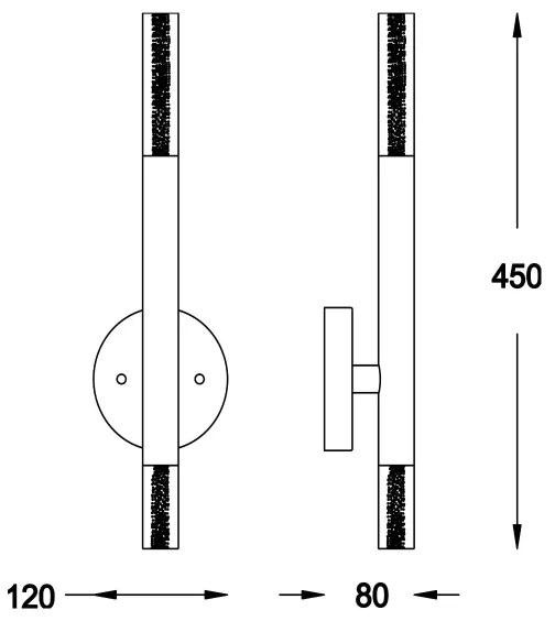 Zuma Line W0461-02E-P7P7 - Applique a LED ONE 2xLED/5W/230V nero