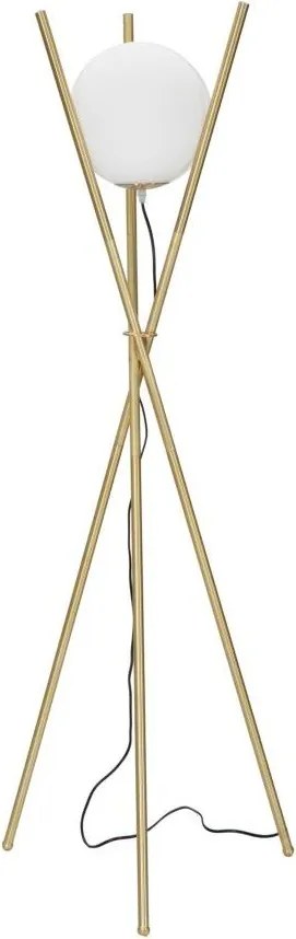 Lampada da terra bianca/dorata con paralume in vetro (altezza totale 155 cm) Glamy – Mauro Ferretti