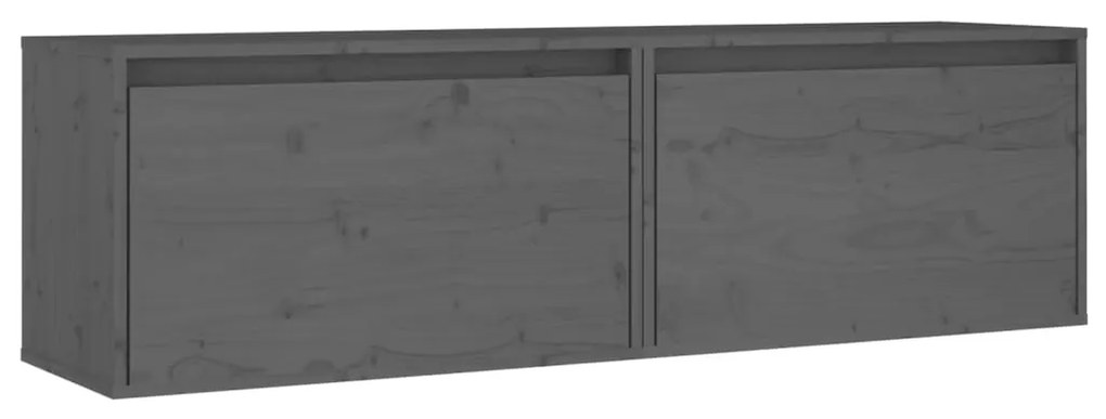 Pensili grigi 2 pz 60x30x35 cm in legno massello di pino