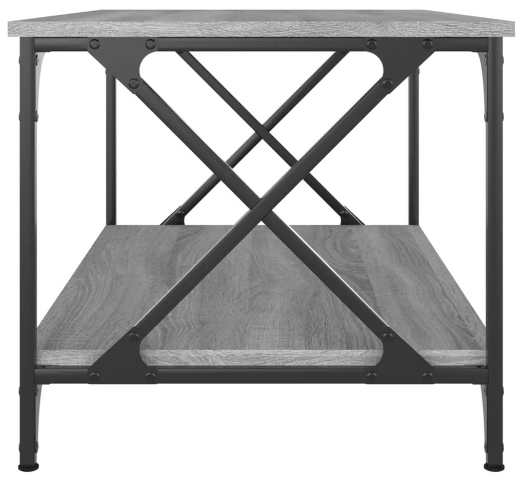 Tavolino grigio sonoma 80x50x45 cm in legno multistrato e ferro