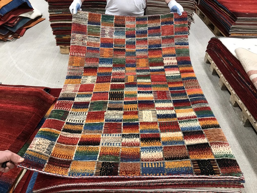Loribaft Tappeto persiano 100x150 Verde (Iran) Annodato A Mano