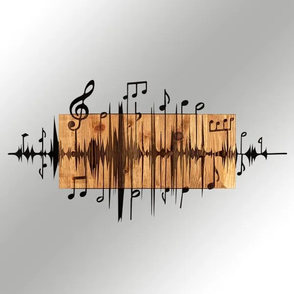 Decorazione da muro 90x47 cm appunti legno/metallo