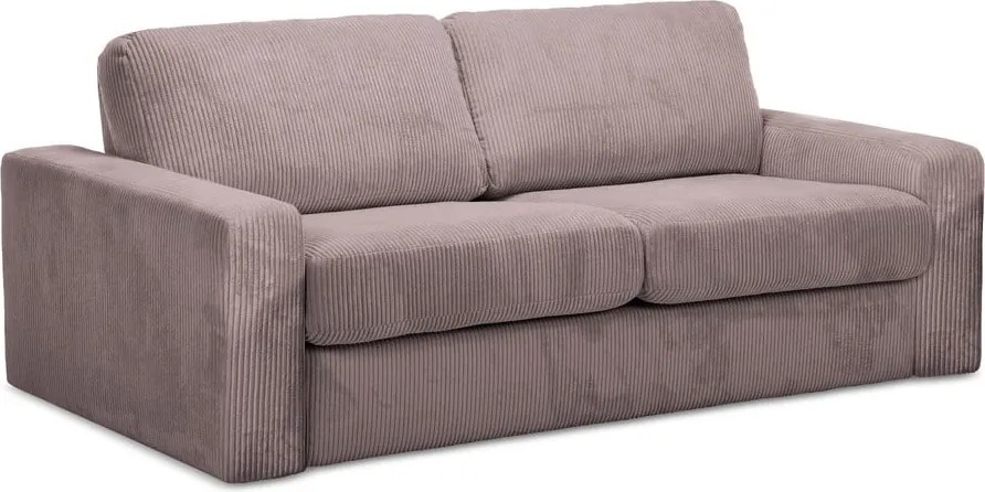 Divano rosa polveroso allungabile con rivestimento in velluto a coste 195 cm Nona – Makamii