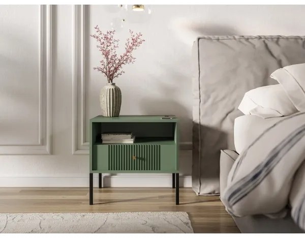 Comodino LUE verde/nero