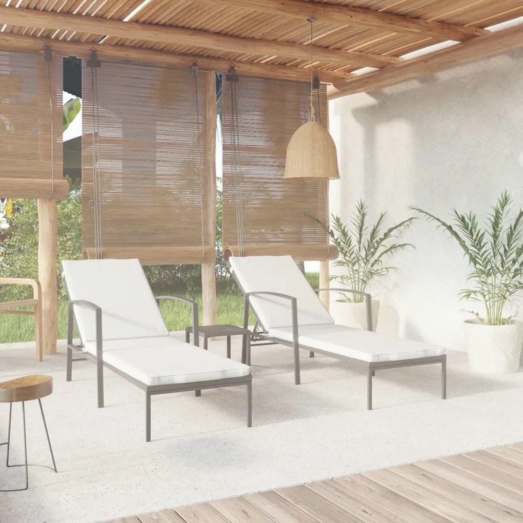 Lettini Prendisole 2 Pz Con Tavolo İn Polyrattan Neri /