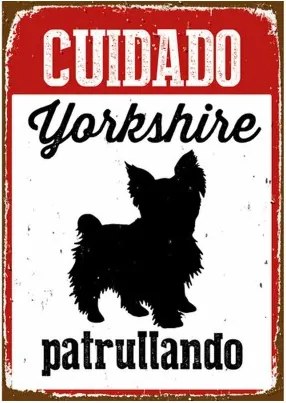 Distintivo Magnet  Steel Cuidado Yorkshire Patrullando 14,8 x 21 cm