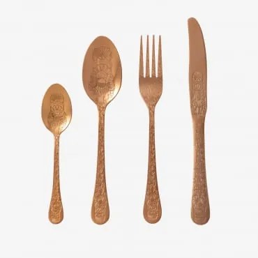 Posate Metalliche Beya 16 pz Oro Rosa - Sklum