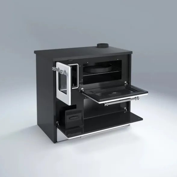 Cucina A Legna Stufa 9 Kw Nera Beatrice Glass L87xP51xH79 Ecodesign 4 Stelle