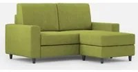 Divano 2 Posti con Pouf 148x155x85 cm Sakar in Tessuto Verde