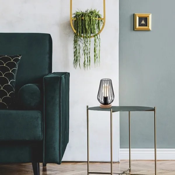 Rabalux 6915 - Lampada da tavolo GREMIO 1xE27/40W/230V nero