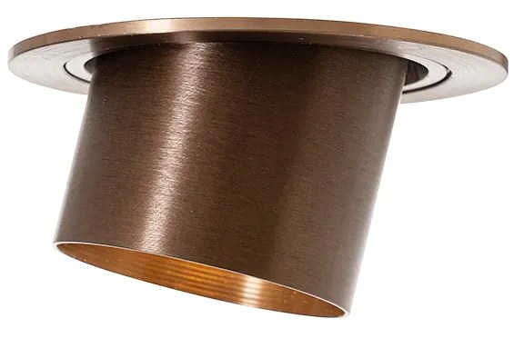 Set di 6 faretti da incasso moderni rotondi orientabili bronzo scuro - Installa