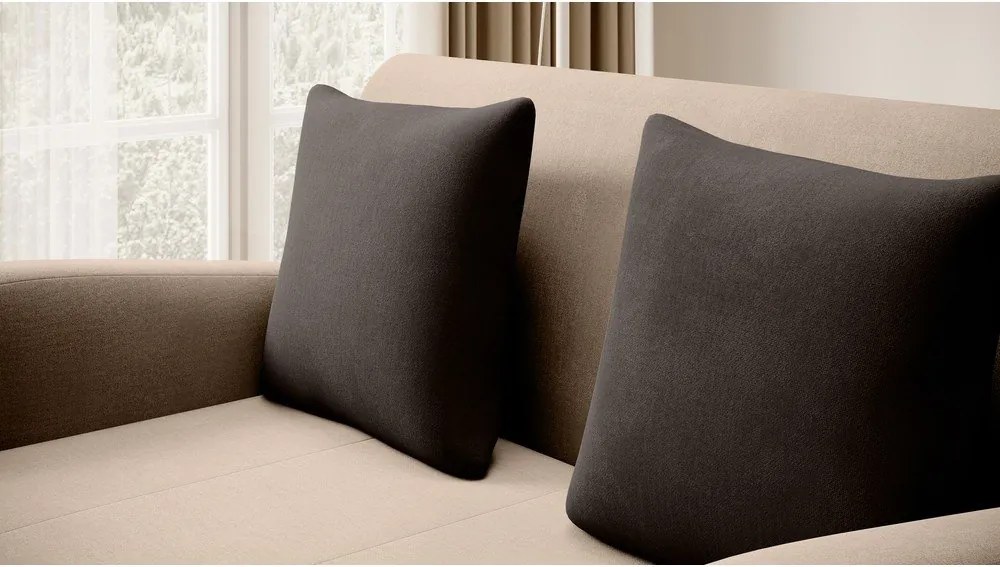 Divano marrone chiaro allungabile e rivestimento in velluto 130 cm Ario – ELTAP