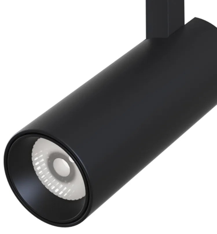 Faretto Focus Led Per Binario Moderno Alluminio Nero Luce Calda 10W