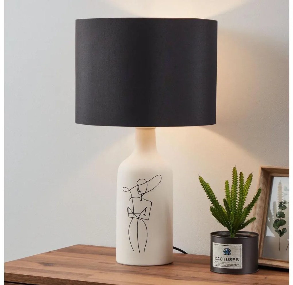 Eglo 43824 - Lampada da tavolo VINOZA 1xE27/40W/230V nero/bianco