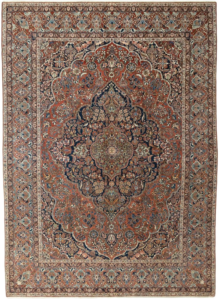 Kashan Tappeto persiano 370x270 Rosso (Iran) Annodato A Mano