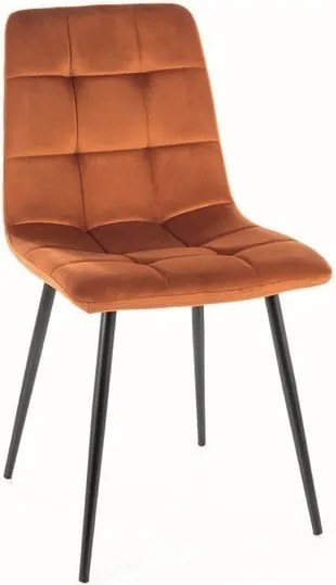 Sedia Mila in velluto cannella/nero Blu4215