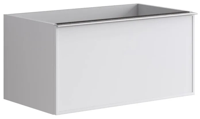 Mobile da bagno sospeso sotto lavabo L 80 x H 40 x P 45.5 cm bianco laccato opaco, 1 cassetto Pixel frame