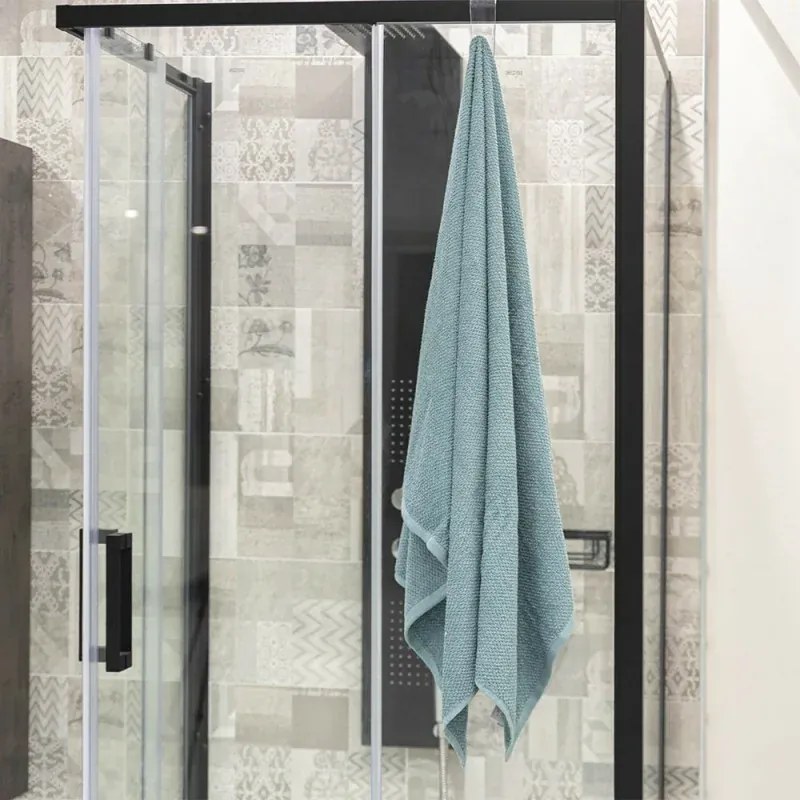 Telo bagno per doccia 90x140 cm verde acqua in cotone 100%