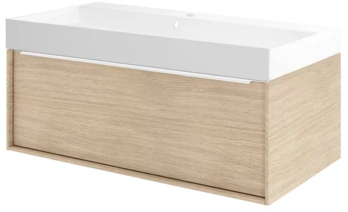 Mobile bagno con lavabo L 90 x H 32 x P 48 cm rovere naturale per vasca centrale Neo Frame