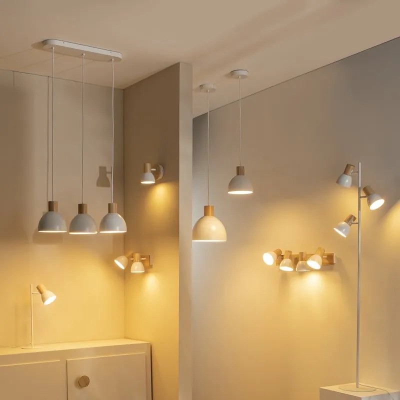 Faretto decorativo senza fonte luminosa VENOSA in ferro beige E14 INSPIRE 4 luci