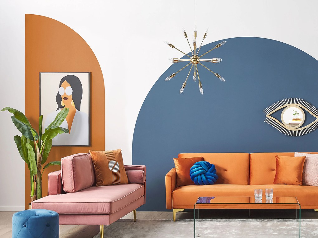 Chaise longue velluto rosa destra MIRAMAS Beliani