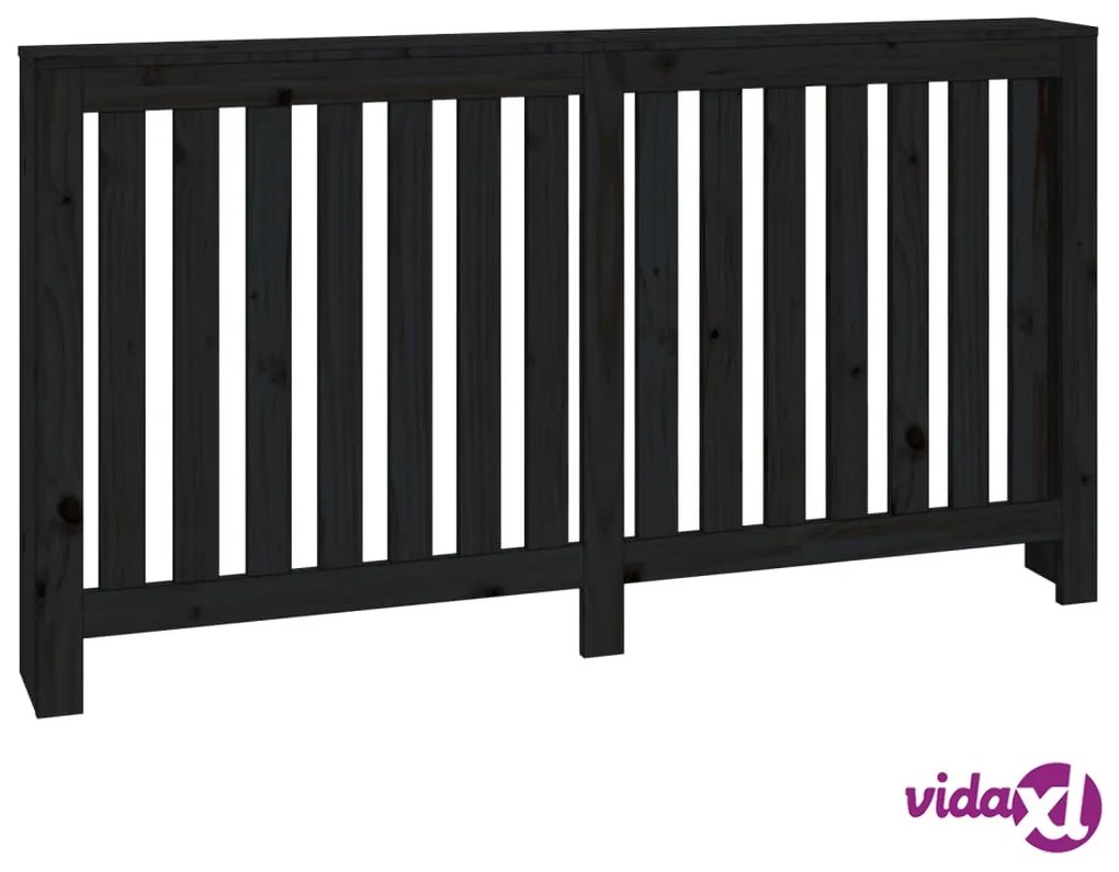 vidaXL Copertura Termosifone Nera 153x19x84 cm Legno Massello di Pino
