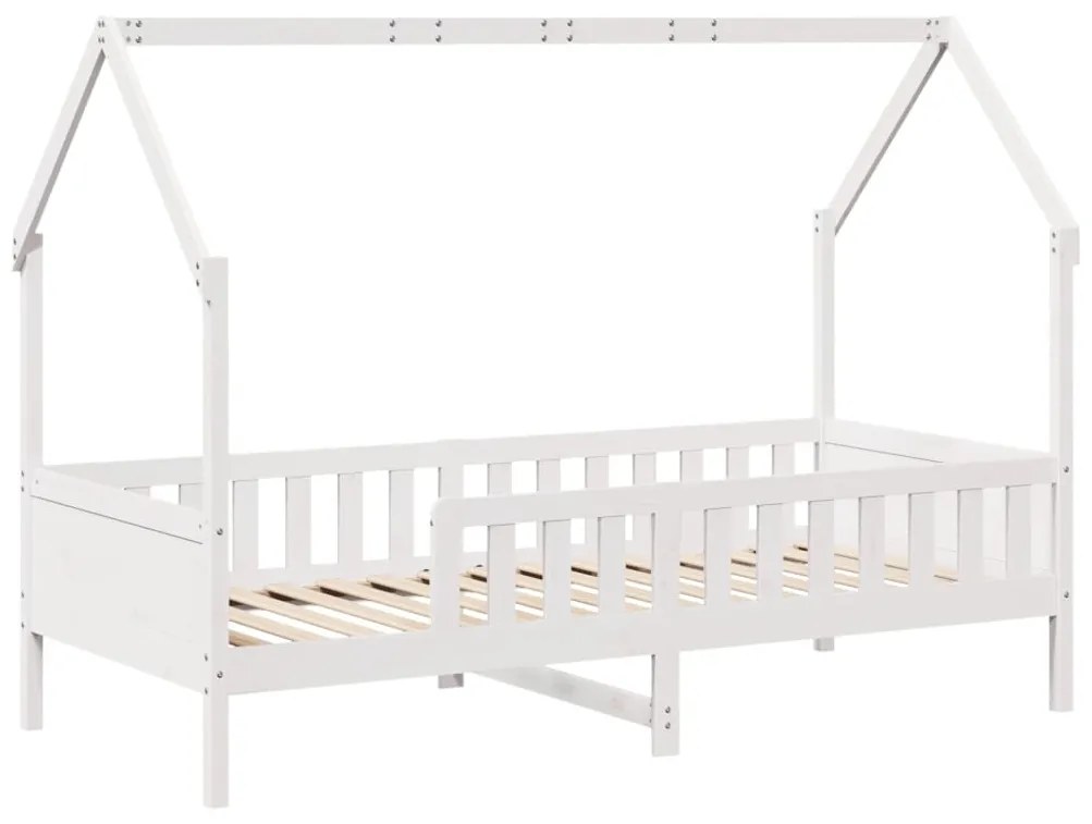 Giroletto casetta bambini bianco 90x190 cm legno massello pino
